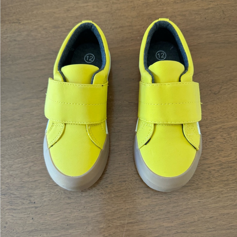 Cat & Jack kids yellow velcro sneakers size 12 Brand New